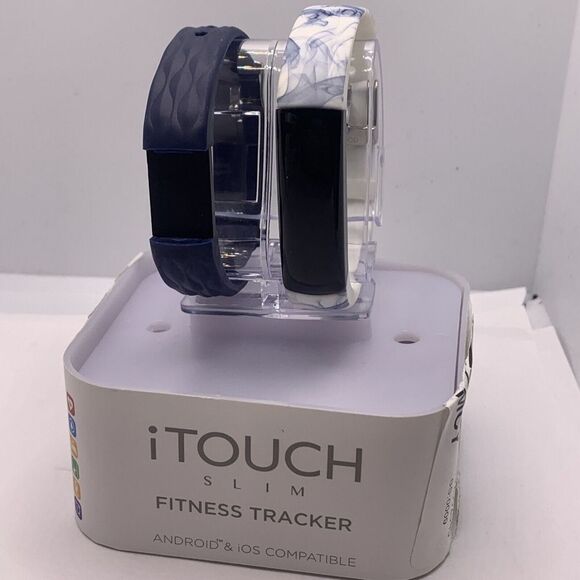 ITouch Slim ITL7591B08D-H05 Men White Printed/Navy Fitness Activity Tracker QU19